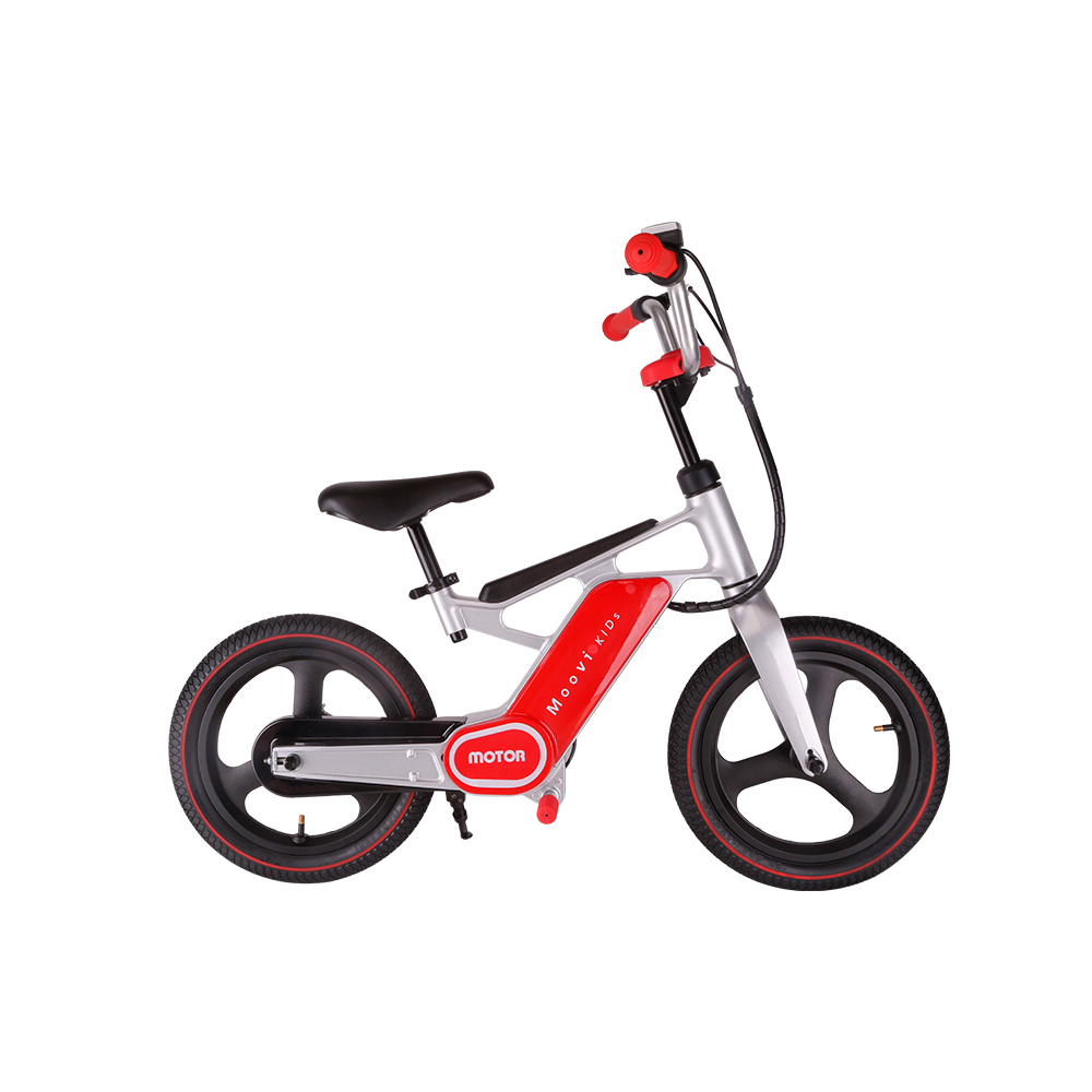 Moovi儿童电动自行车镁铝合金单人充电锂电池男女生通用